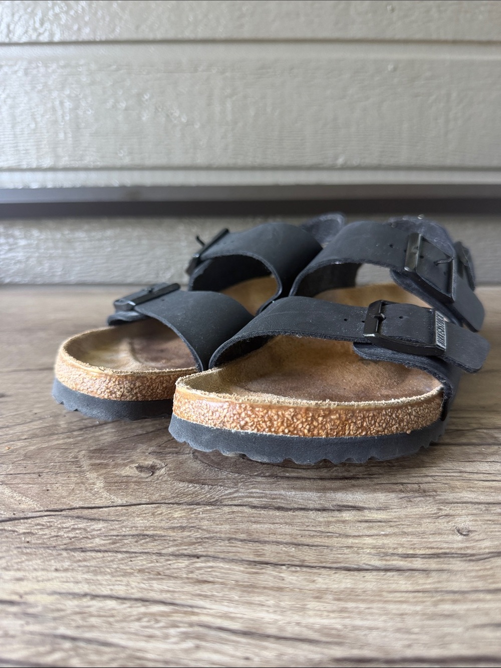 Birkenstock Milano Unisex Black Two-Buckle Sandals with Cork Footbed size 40